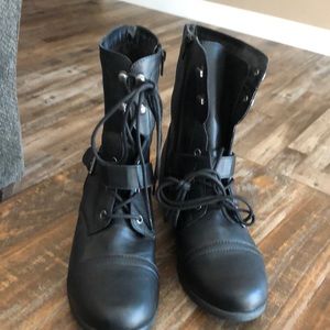Black lace up boots